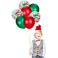 Miniatyrbillede 3 af 5: 60 stk. Konfetti Juleballoner Grøn Rød Latex Ballon til Fødselsdag
