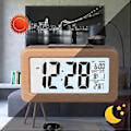 Miniatyrbild 5 av 5: Lättinställd Digital Väckarklocka i Trä med Temperatur, Datum, Bakgrundsbelysning, Snooze, för Sovrum, Sängbord, Hem, Kontor, Tyst