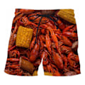 Miniatyrbilde 1 av 5: Pølsetrykk Herreshorts Bred Ben Elastisk Midje Snøring Mat Shorts.3XL.Vinfargen