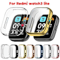 Miniatyrbild 2 av 5: Skyddande Bumper Case Sleeve Ram för RedmiWatch 3 Lite Repskydd (Pläterad svart)