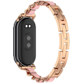Pikkukuva 2 / 5: Yhteensopiva Xiaomi Mi Smart Band 8 -rannekkeen kanssa, Metalliset säädettävät kudotut rannekkeet, älykello-ranneke, tarvike naisille ja miehille, vaihtohihnoja