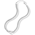Miniatyrbillede 1 af 4: Flad cubansk led chunky kæde halskæde guld rustfrit stål hule hjerte charms choker kravebenssmykker til kvinder teen gi
