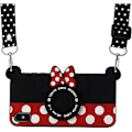 Pikkukuva 1 / 5: Iphone 11 Pro -kotelo narulla, Shinymore 3D söpö pehmeä silikoninen piirretty Minnie Mouse -kamerasuunnittelu kotelo Iphone 11 Pro:lle