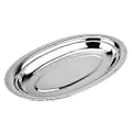 Miniatyrbilde 1 av 2: 1 stk. Oval tallerken i rustfritt stål, damptallerken for fisk, snacks, desserter, serveringsbrett