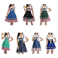 Pikkukuva 3 / 4: Uusi naisten saksalainen Oktoberfest-asu, perinteinen baijerilainen olut-Fraulein-karnevaali-palvelijan mekkoasu (M sininen)