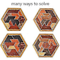 Miniatyrbillede 2 af 5: Hex Tangram Puslespil Familie Interaktivt Træpuslespil Udfordrende Puslespil Træ Brain Teaser Puslespil