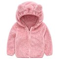 Miniatyrbilde 1 av 3: Teddybjørn Fluffy Fleece-jakke med hette for barn 2-6 år, varm glidelåsjakke, yttertøy (3-4 år, rosa)
