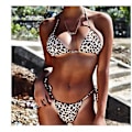 Miniatyrbillede 1 af 5: Pigetøj Leopard Print Sexy Multi-Farvet Plys Piger Split Plus Size Bikini Badetøj 4XL Beige