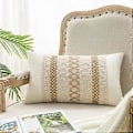 Miniatyrbillede 1 af 5: Lændepudebetræk 12 x 20 Tommer til Landlig Stue, Bomuld & Burlap Teksturerede Stribede Vævede Boho Pudebetræk 1 stk