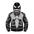 Miniatyrbillede 1 af 2: Børne Drenge Venom Jakke Fuldt Lynlås Sjov Hoodie Frakke Hætte Maske Yderbeklædning (6-7 År Sort Hvid)