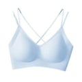 Pikkukuva 1 / 5: Naisten Rintaliivit Jelly Strip Tuki T-paita Rintaliivit Alusvaatteet Push up Rintaliivit Pehmustetut Braletit (L Sininen)