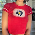 Miniatyrbilde 4 av 5: 2023 Ny Hot Dame Grafisk T-skjorte 2021, Kort Erme Blomsterprint Cko Tee, Kvinnelige Sommer Topper O-Hals - Rød S(M Rød)