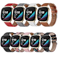 Miniatyrbilde 2 av 5: For Fitbit Versa 3 smartklokke klassisk dobbeltsidig førstelags ku-skinn lærrem for Fitbit Versa 3 / for Fitbit Sense band For Fitbit Sense Rød