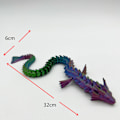 Miniatyrbillede 3 af 3: 3D-printet Himmelsdragen Stativ Pops Samme Dragemodel Led Fleksibel Bevægelig Model Børnelegetøj Ornamenter Fidget Legetøj