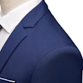Miniatyrbilde 5 av 5: 1 Sett Blazer Bukser Ensfarget Nedfellbar Krage Lang Erme Smal Passform To Knapper Formell Dress Bankett Ball (3XL Himmelblå)
