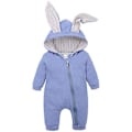 Miniatyrbild 1 av 3: Baby Jumpsuit med Kaninöron, Full Zip, Pyjamas, Sovkläder (0-3 Månader Blå)