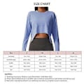 Miniatyrbillede 5 af 5: Kvinders Langærmet Træningsskjorte Løstsiddende Tommelhul Flowy Strækbar Yoga Atletisk Casual Top (XL Blå)