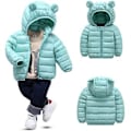 Miniatyrbild 2 av 4: Barn Hoodie Dunjacka för Pojkar och Flickor, Toddler Vinter Zippade Vadderade Jackor Ytterkläder (3-4 År)