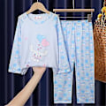 Miniatyrbild 1 av 2: Barnflickor Sanrio Kawaii Cartoonfigurer Pyjamas Pjs Nattkläder Set Långärmad Toppar Byxor Sovkläder Loungewear (5-7 År Cinnamoroll)