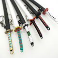 Miniatyrbild 4 av 5: Demon Slayer Anime Svärd Nyckelring Mini Katana Nyckelringar Anime Nyckelring Cosplay Hänge Present-r (Svart)