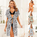 Miniatyrbillede 2 af 5: Piges badedragt eksklusiv bluse mesh stranddragt trykt lang bluse kvinders ins stil badetøj Zebra striber