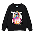 Miniatyrbilde 1 av 2: 5-10 år Jenter Barn Taylor Swift 1989 Trykt Genser Casual Lang Ermet Pullover Genser Topper (7-8 år Svart)