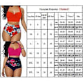 Miniatyrbillede 2 af 2: Dame Print Polstret Bikini Sæt Sexy BH Top Højtaljet Briefs Badetøj Sommer Strand Ferie Badetøj Badetøj (3XL Gul)