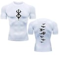 Miniatyrbillede 4 af 5: Anime Berserk Guts Herre Kompressionsskjorte Fitness Sport Løbe Tætsiddende Gym T-shirts Atletisk Hurtigtørrende Toppe Tee Sommer (L rød)
