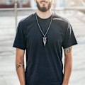 Miniatyrbillede 3 af 5: Spidshoved Halskæde til Mænd Rustfrit Stål Spydspids Vedhæng Viking Pil Beskyttelse Amulet Smykker Fødselsdagsgaver Far