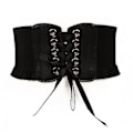 Miniatyrbilde 2 av 5: Bredt Korsett Skinnbelte Slankende Kropp Sløyfeknute Midjebelte Bredt Elastisk Midjebånd Cinto Sobretudo Pu Skinn Femme Fajas Ceinture (Brun)