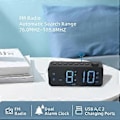 Miniatyrbild 4 av 5: Digital Väckarklocka för Sovrum med FM-Radio, 8-Färgs Font Dimmer, USB A,C 2 Laddningsportar, Timer, Dubbla Alarm, Stor Siffra Sängbordsväckarklocka, för Ad