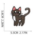 Miniatyrbild 3 av 5: 18 st tecknade kattbroderade tygväskdekorationer