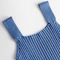 Miniatyrbillede 5 af 5: Sommerkjole til kvinder - Stribet, plisseret A-linje, camisole strop, lang kjole (S Himmelblå)