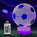 Miniatyrbillede 1 af 5: Fodbold Natlys, 3D LED Lampe Optisk Illusion Natlys Børn, Illusion Fodbold Nat Effekt til Soveværelse Sengenatbord Pige Søn Overraskelse Fødselsdag