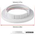 Miniatyrbillede 2 af 4: 10 stk. Lampeskærm Reducer Ring E27 Konverter Til Lampholder Twist Plastik Lampskærm Montering Vaskemaskine Adapter Ring（Hvid）