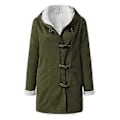 Miniatyrbillede 2 af 5: Dame Vinter Langærmet Tyk Plus Fløjl Hætte Casual Bomuld Varm Jakke Fleece Varm Frakke Hættetrøje Overtøj 1 stk (2XL Grøn)