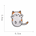 Miniatyrbilde 3 av 8: 15 stykker tegneserie katt broderte stofflapper