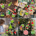 Miniatyrbild 4 av 5: 24-pack Julgran Grinch-prydnader Julhängande Dekorationer Fest 2023