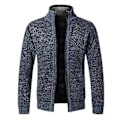 Miniatyrbillede 1 af 5: Fianao Tyk Cardigan til Mænd Åndbar Bomuldsblanding Behagelig Berøring Mænd Trøje til Daglig Brug (XL Blå)