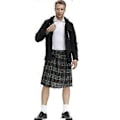 Pikkukuva 1 / 5: Irlantilainen ruutupaita vihreä kiltti - Skotlantilainen Pyhän Patrickin vihreä laskostettu asu tartan-hame kiltit vaatteet miehille ja naisille (M ruskea)