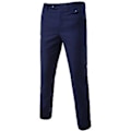 Pikkukuva 1 / 2: Miesten Yksiväriset Suorat Housut Smart Casual -puvulle Toimistoon, Liiketapaamisiin, Työhön, Virallisiin Tilaisuuksiin (3XL Tummansininen)
