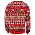 Miniatyrbild 2 av 3: Jultryckta Partröjor för Kvinnor och Män Långärmad Pullover Jumper Julparty Nyhet Toppar Semesterpresent (L A)