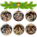 Miniatyrbilde 3 av 5: Julekrybbe Ornamenter Julerelatert Akryl 2d Hengende Smykke Til Juletreet Gave Til Familie Venner Og Kristne F
