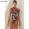 Miniatyrbillede 3 af 5: Badedragt i ét stykke Ny dame blomstret udskæring One Shoulder Badedragt Kvinde Monkini Bodysuit Strand Badedragt Strandtøj (26 L)