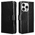 Miniatyrbillede 1 af 5: Til iPhone 16 Pro Max Cover Crazy Horse Tekstur PU Læder Telefon Wallet Cover (Style A)