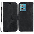 Miniatyrbillede 1 af 5: Til Motorola Edge 40 Neo 5g Mobiltelefon Etui Sød Tiger Trykt PU Læder Flip Cover (Sort)