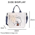 Miniatyrbild 3 av 5: Portabel Canvas Handväska Stilren Enkel Axelväska Sött Mönster Canvas Messenger Bag