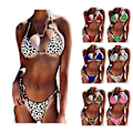 Miniatyrbild 2 av 5: Flickors badkläder leopardmönster sexig flerfärgad fyllig flickor delad plus size bikini badkläder 4xl Grön