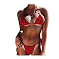 Miniatyrbild 4 av 5: Flickors badkläder leopardmönster sexig flerfärgad fyllig flickor delad plus size bikini badkläder 5xl Blå