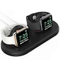 Miniatyrbillede 1 af 5: AHASTYLE PT116 til Apple Watch Dobbelt Position Opladningsstand Smart Watch Oplader Holder Base - Sort (Sort)